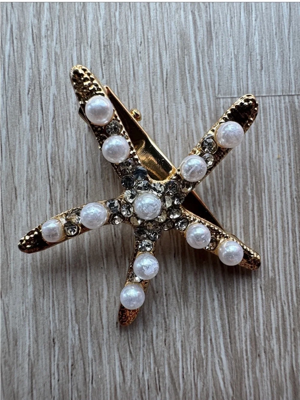 Gold Bead & Rhinestone Metallic Hair Clips NEW 🏷️